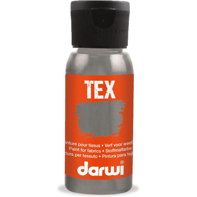 DARWI Flacon de 50 ml de Peinture Textile Opaque - Zinc
