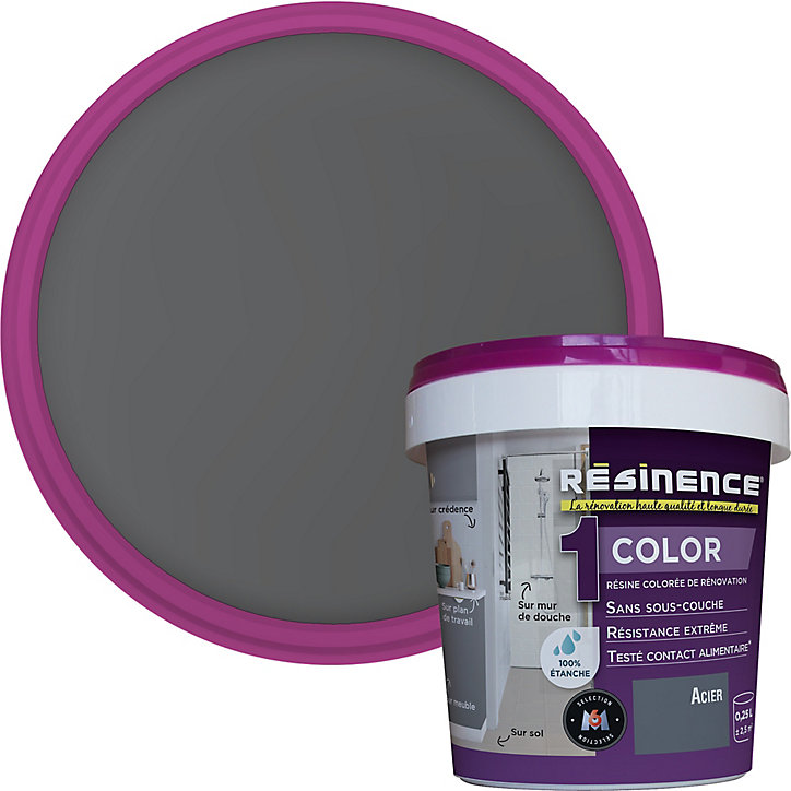 Résine multisupports Résinence Color acier satiné 250ml