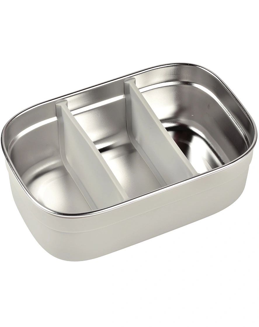 Edelstahl-Brotbox LUNCH mit Trenner in dusty pink