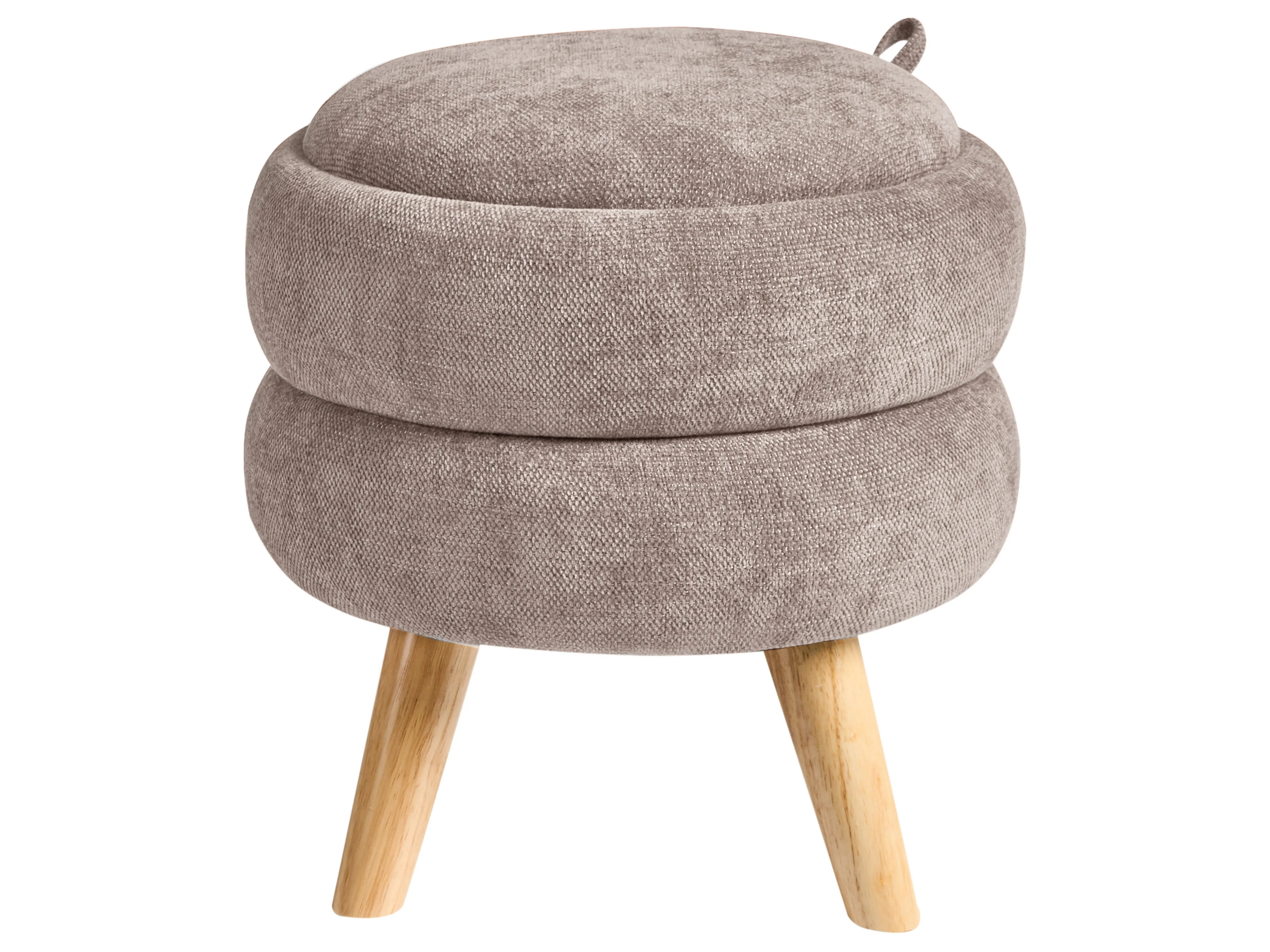 Poef met opbergruimte HAWLEY Chenille Taupe