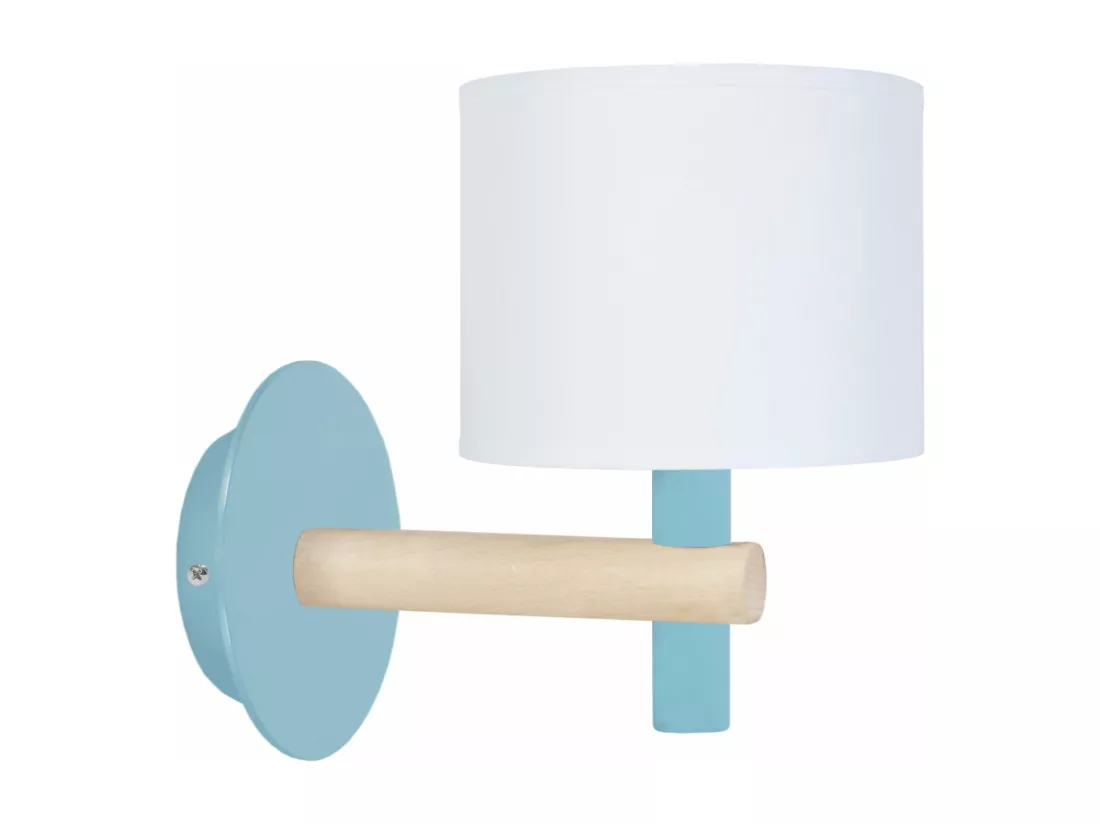 Applique métal bois bleu 22cm.