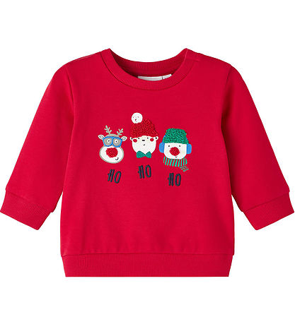 Name It Sweatshirt - NbnRuby - Jester Rød m. Juledyr
