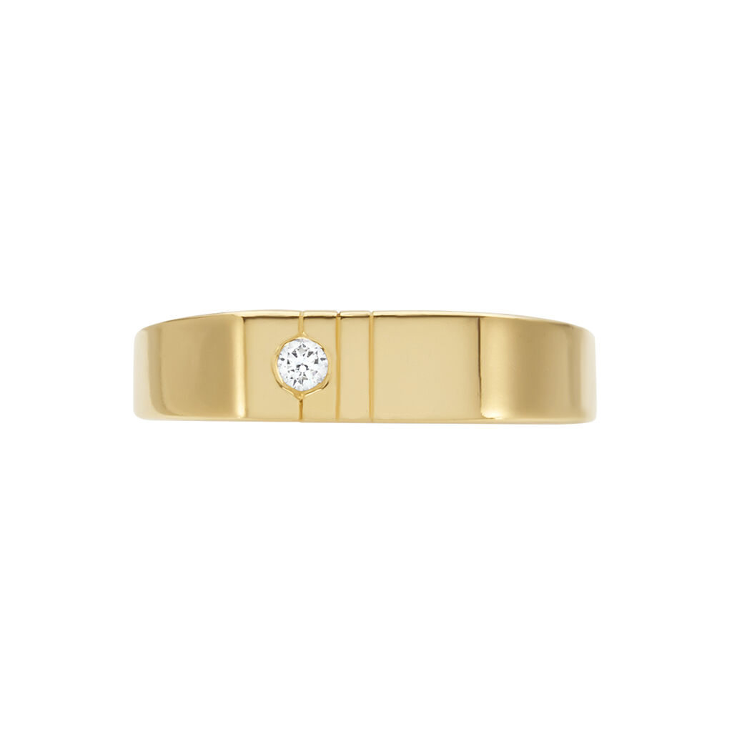 Chevalière Plaqué Or Jaune Alec Oxyde De Zirconium