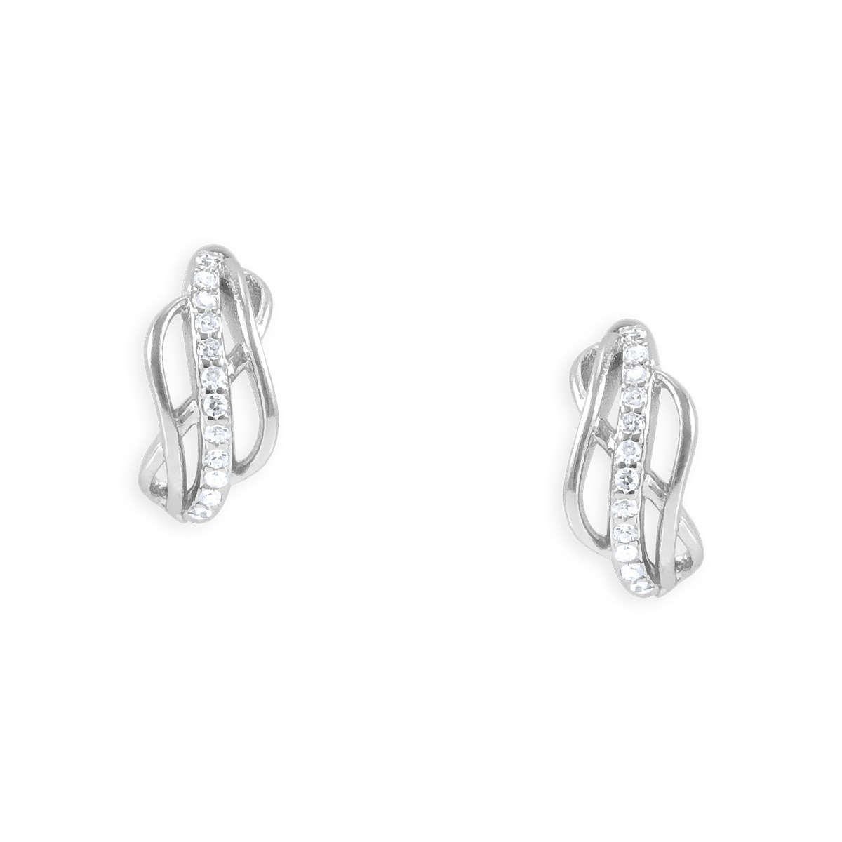 Boucles d'oreilles en argent 925 rhodié avec oxydes de zirconium