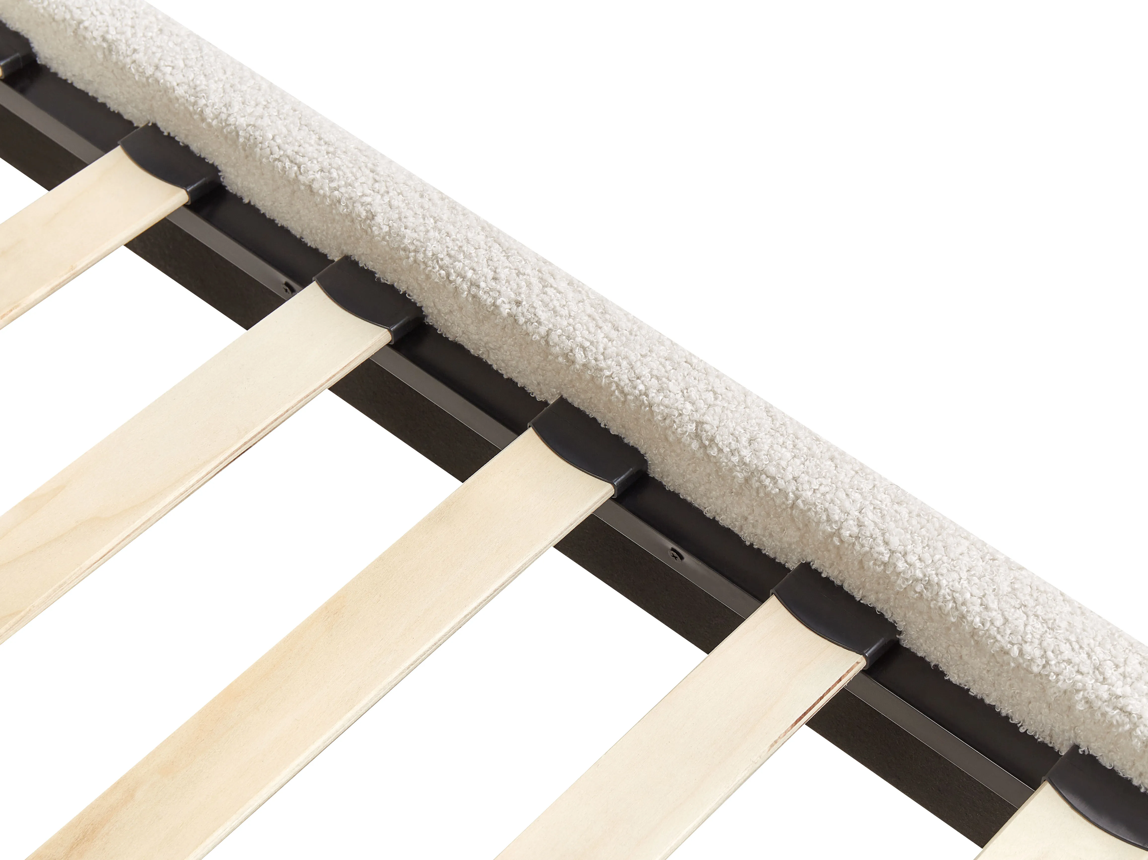 Bed zonder hoofdbord Bouclé ROANNE 180 x 200 cm Lichtbeige