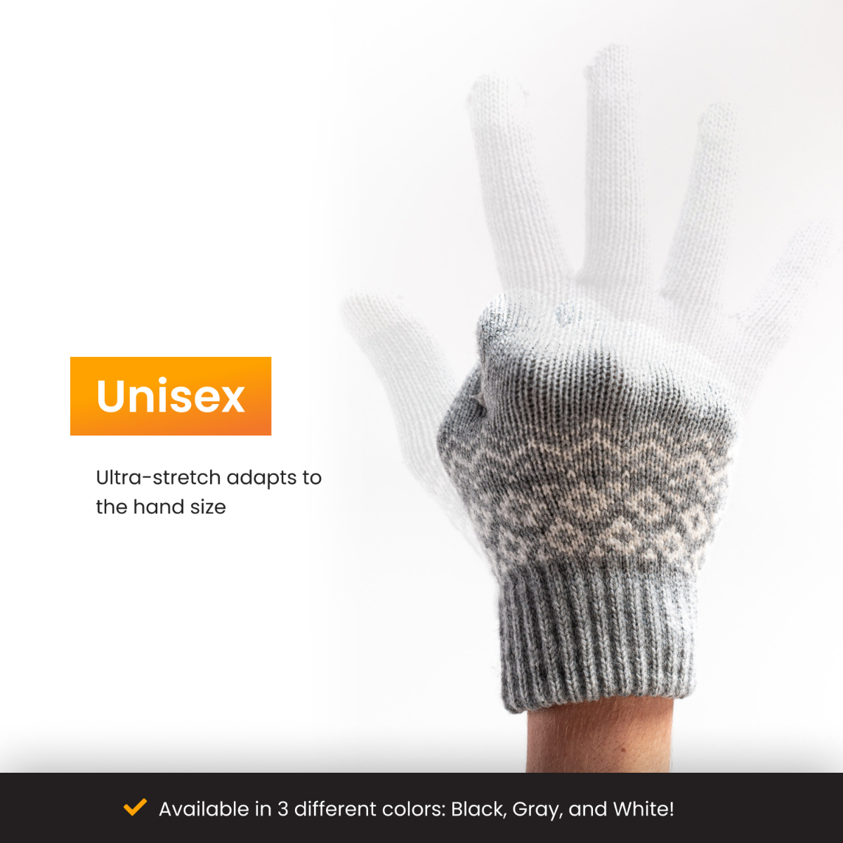 R2B Touchscreen Handschoenen Winter Heren & Dames - Wit