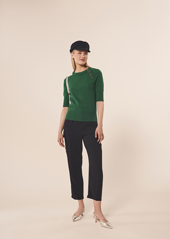 Pull Pastellevert en laine