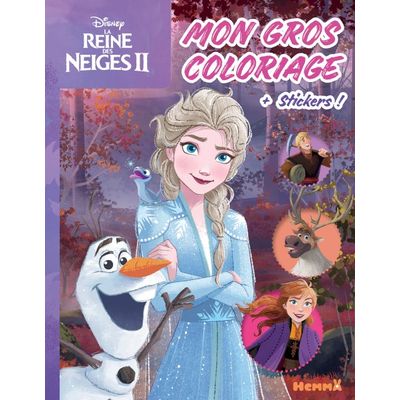 Disney La Reine des Neiges 2 - Mon gros coloriage+ stickers ! - Olaf et Elsa