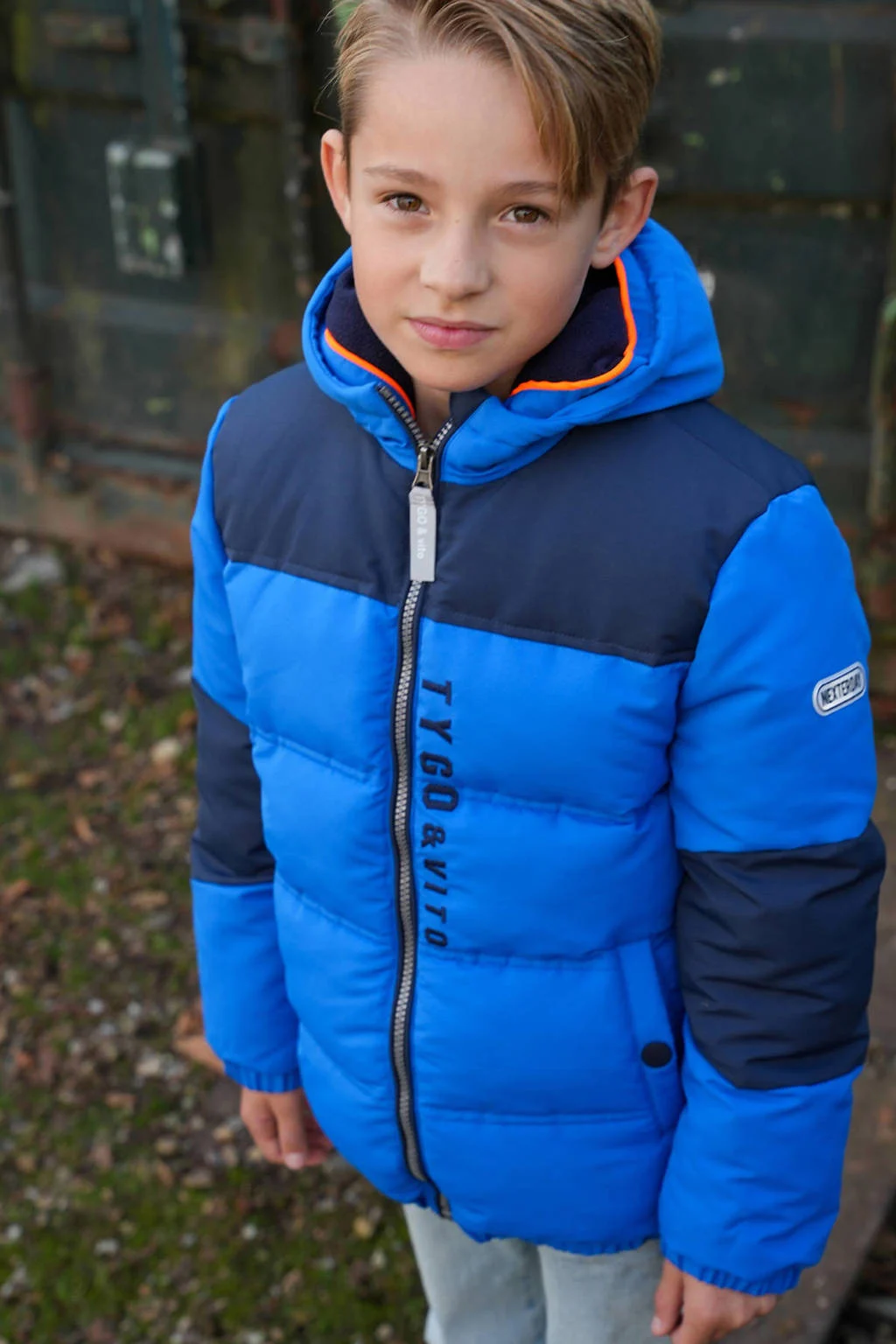TYGO & vito gewatteerde jas blauw