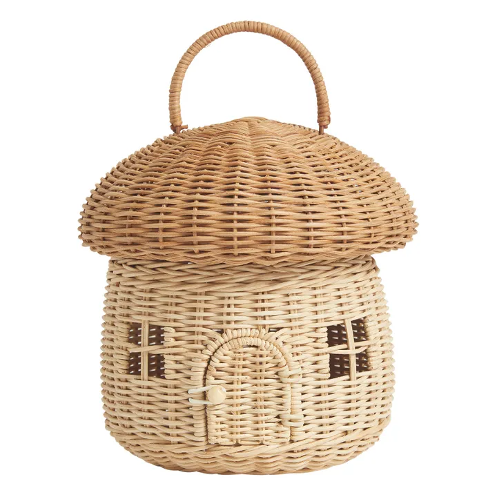 Olli Ella Panier Champignon en rotin