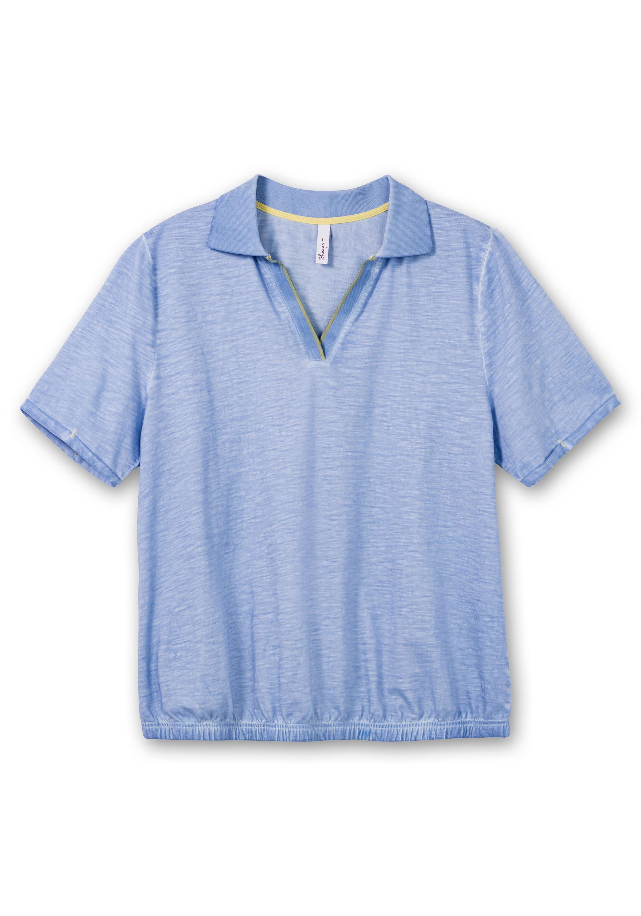 Shirt mit Polokragen, im Used-Look
