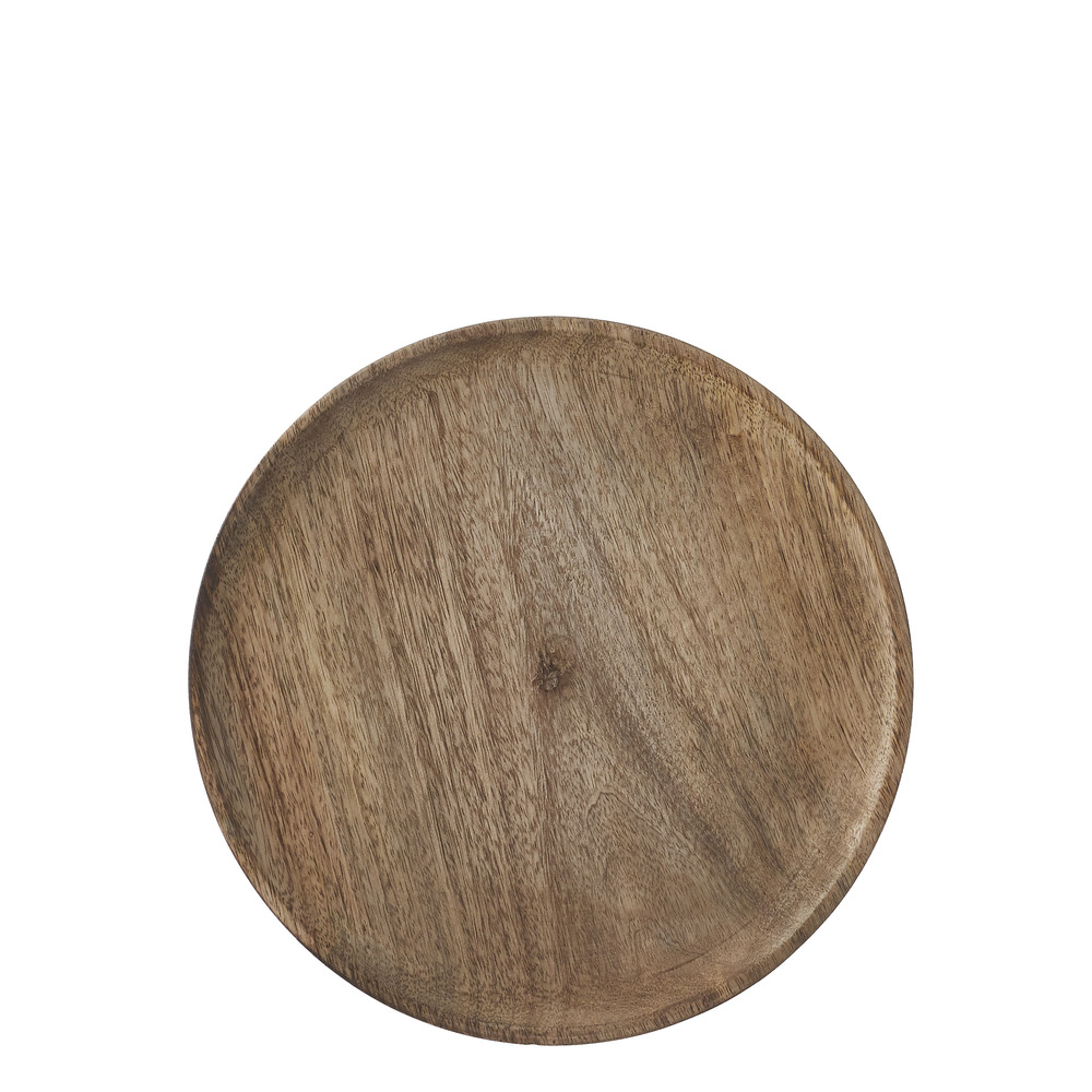 Mica decorations - assiette en bois de manguier marron d30