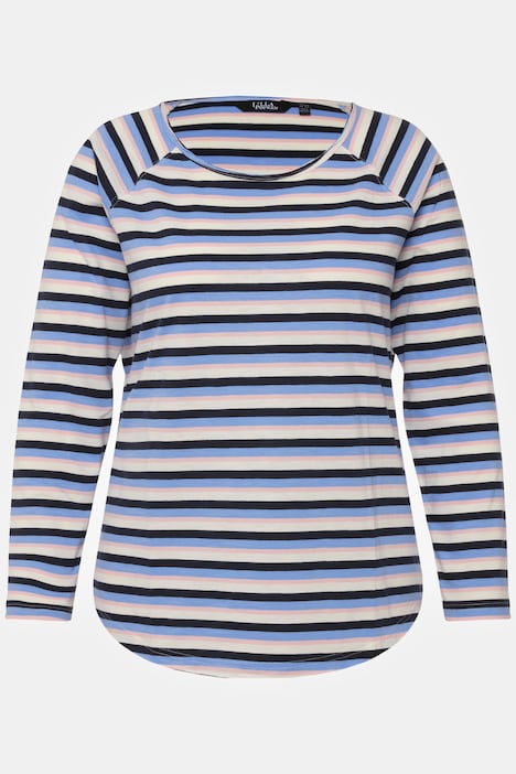 Shirt, Ringel, A-Linie, Rundhals, Langarm