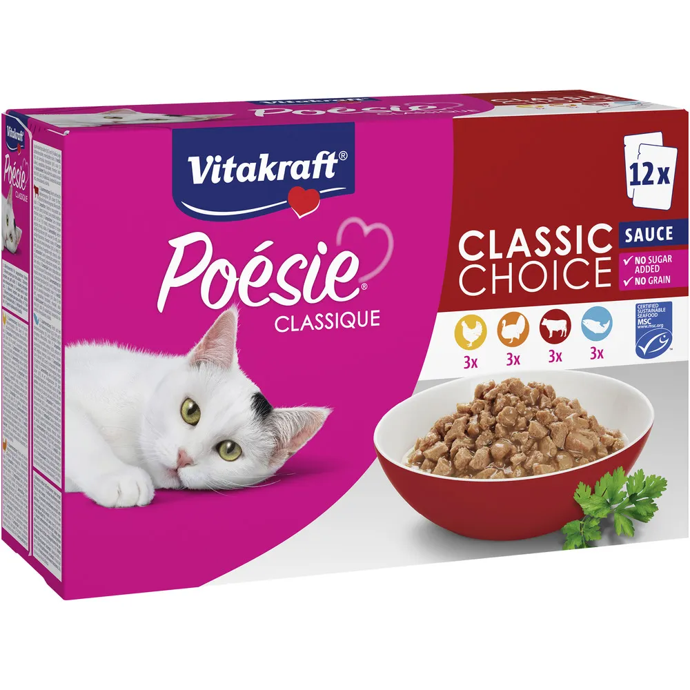 Vitakraft Poésie Classique vådmad til kat multipak, sauce - 12 stk