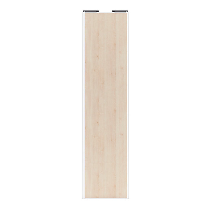 Porte de placard coulissante effet chêne clair profil blanc GoodHome Arius H. 248,5 x L. 62.2 cm + amortisseurs
