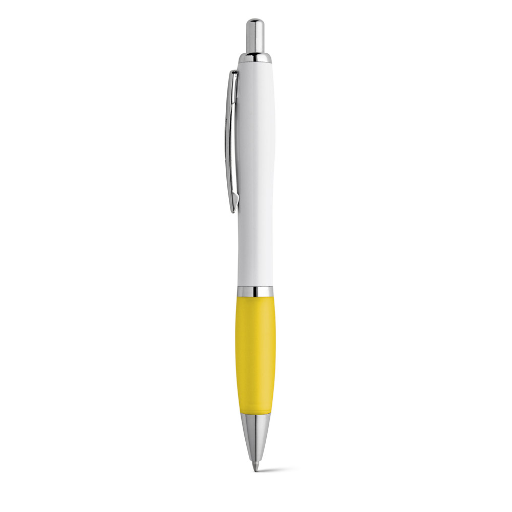hi!dea 81161 - Stylo à bille en ABS blanc avec clip en métal