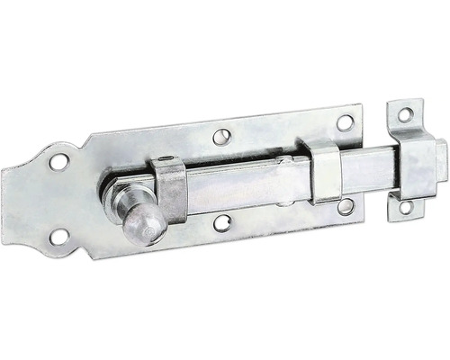 Deurgrendel met knop en lus, 120 x 44 mm, verzinkt, diklaag gepassiveerd