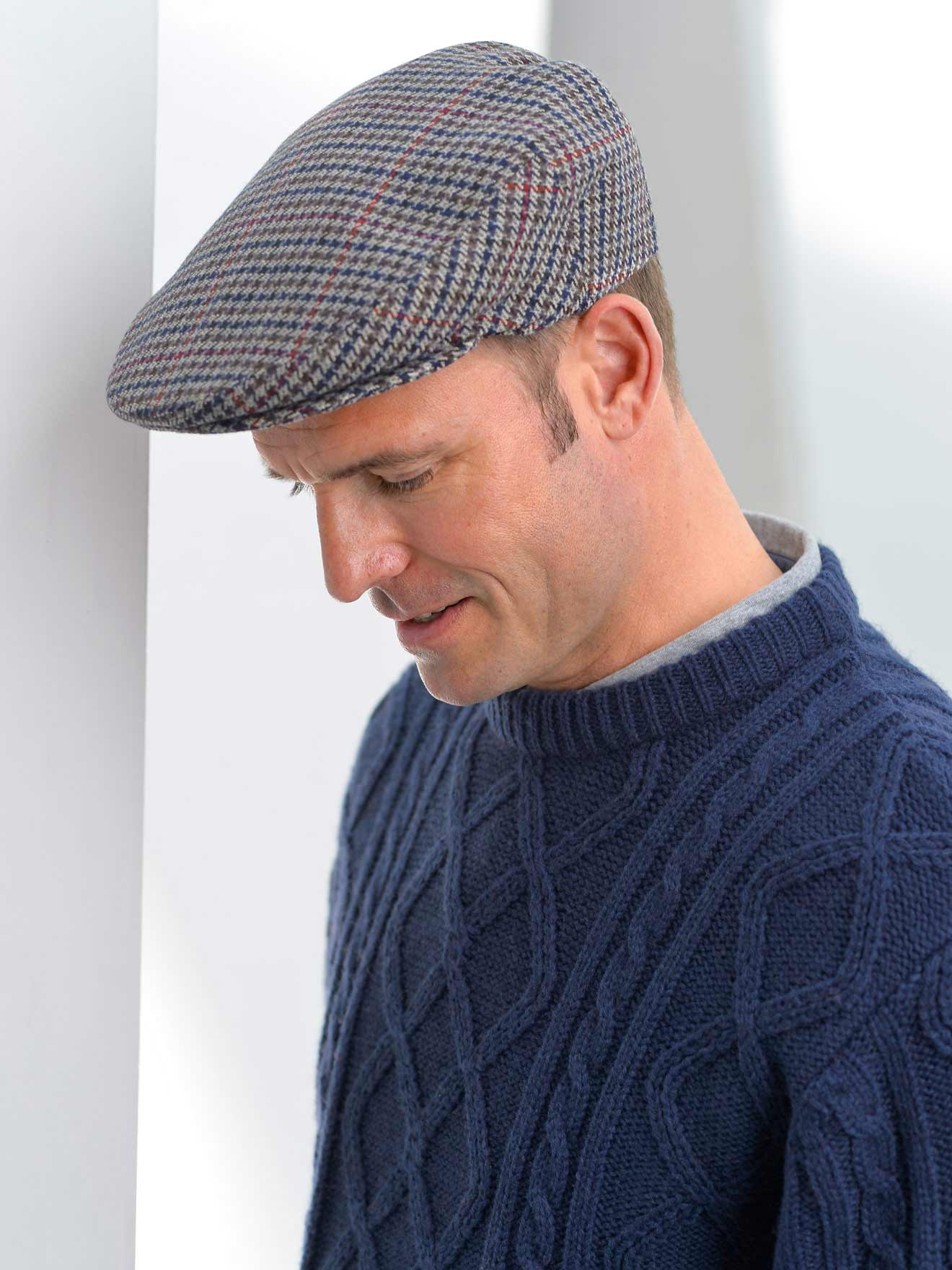 Casquette à carreaux 25% laine