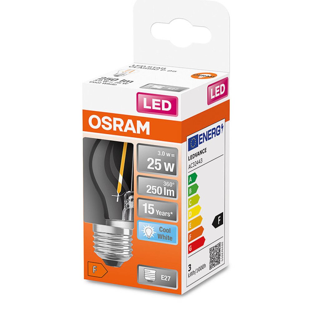 LYSPÆRE OSRAM CLP FIL E27 250LM 3,0W