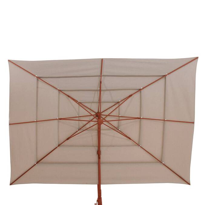 Parasol déporté rectangulaire inclinable MELHIA Lin / Acajou