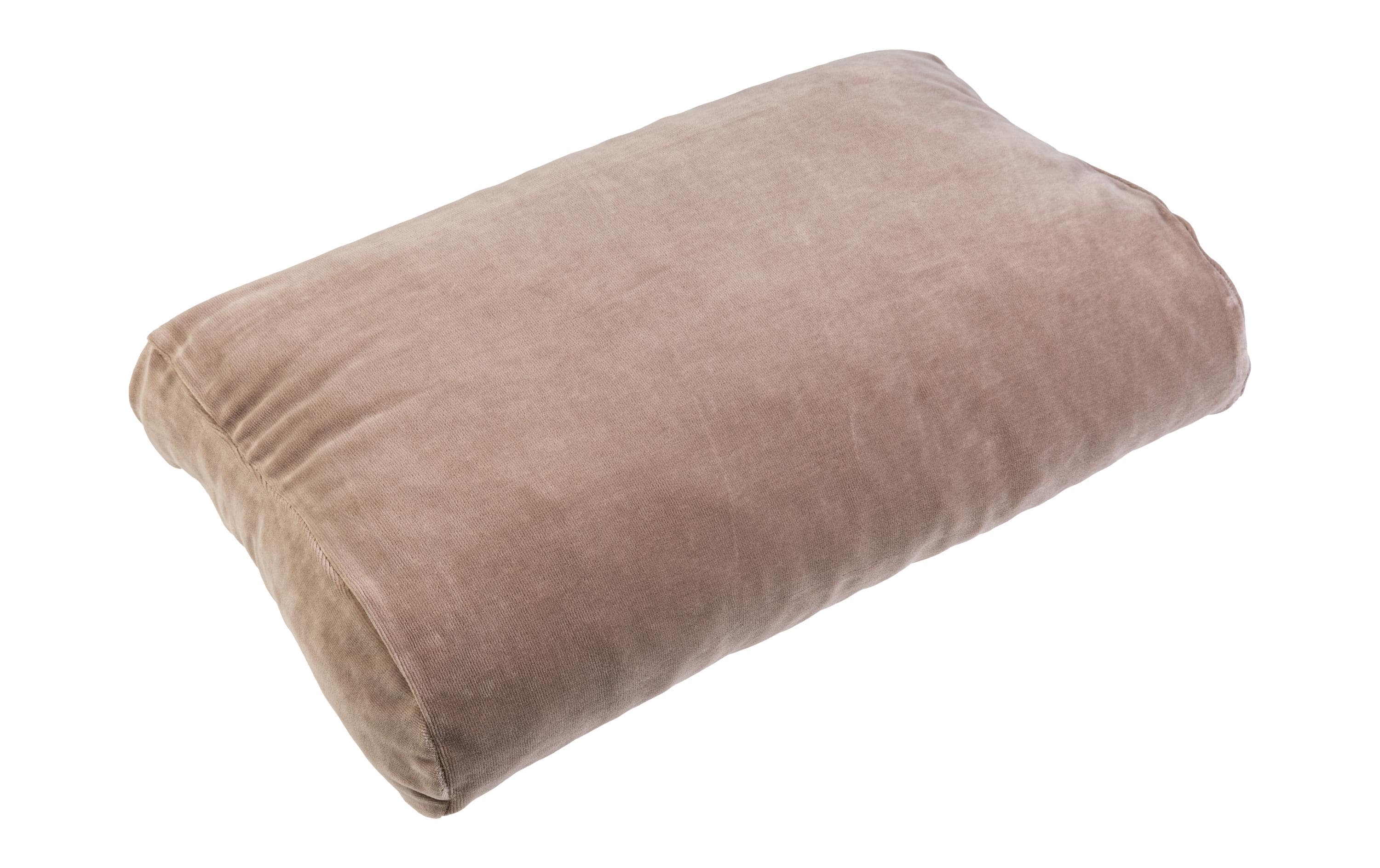 Nackenkissen mit Flocken und Veloursbezug 50 x 11 cm<br>Ergonomisches Nackenkissen mit Flockenfüllung