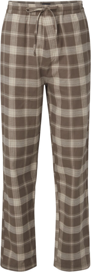 Lexington Konrad Organic Cotton Checked Flannel Pajama Pants Beige melange