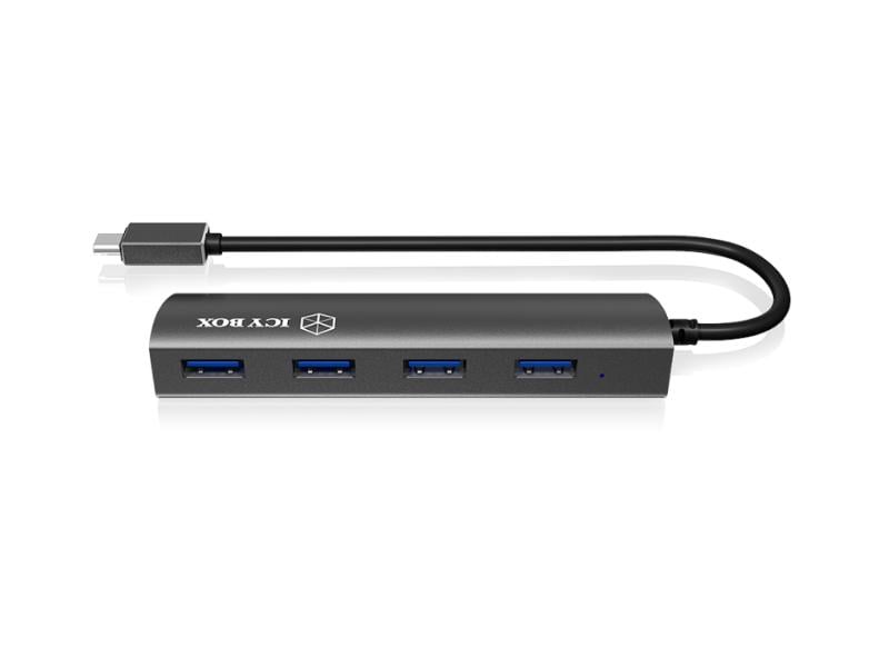 ICY BOX USB-Hub IB-AC6405-C USB-3.0-Hub mit vier Ports und USB Type-C Anschluss