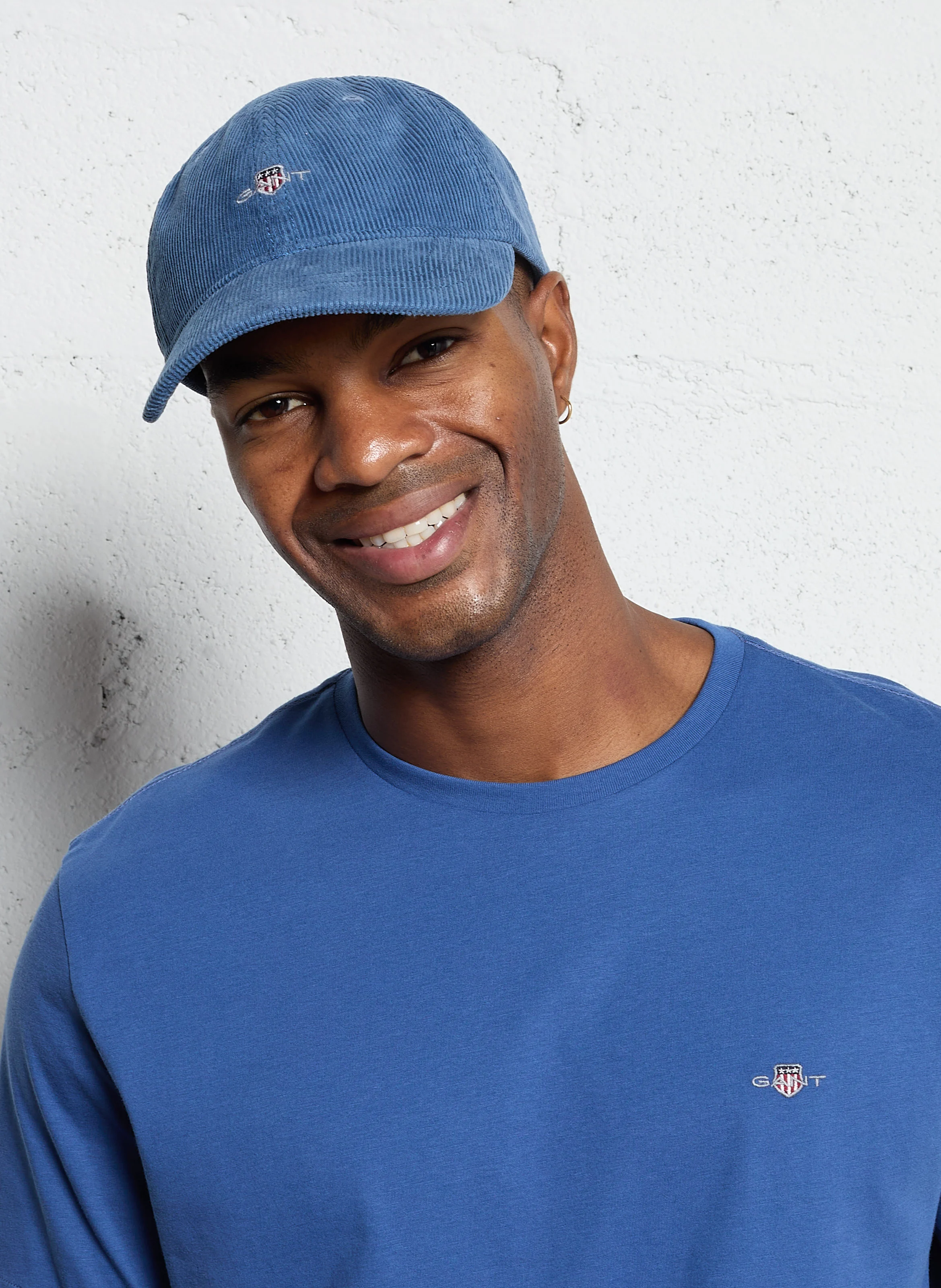 Tee-shirt col rond droit en coton | Bleu
