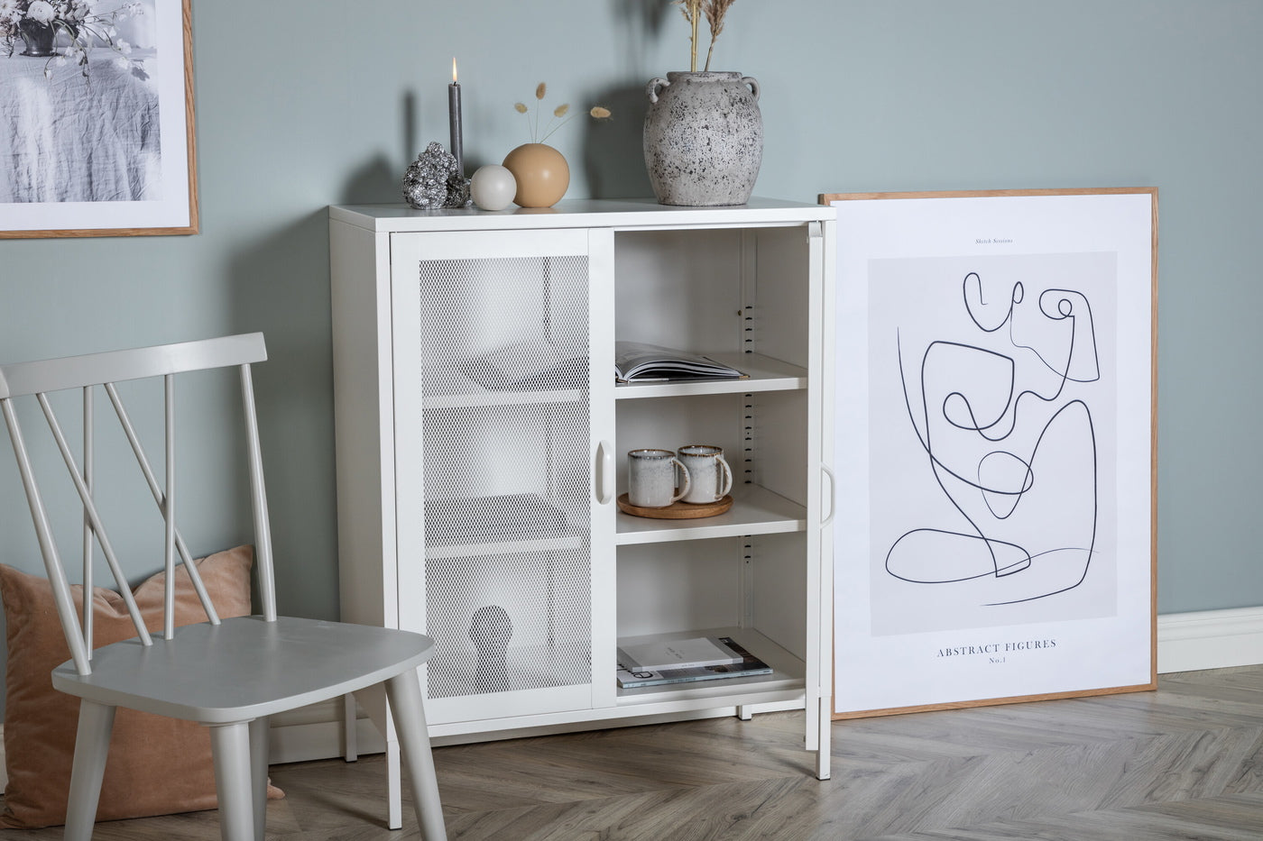 FjÃ´rd - Dressoir Wit Doors 40cm - Staal - Misha