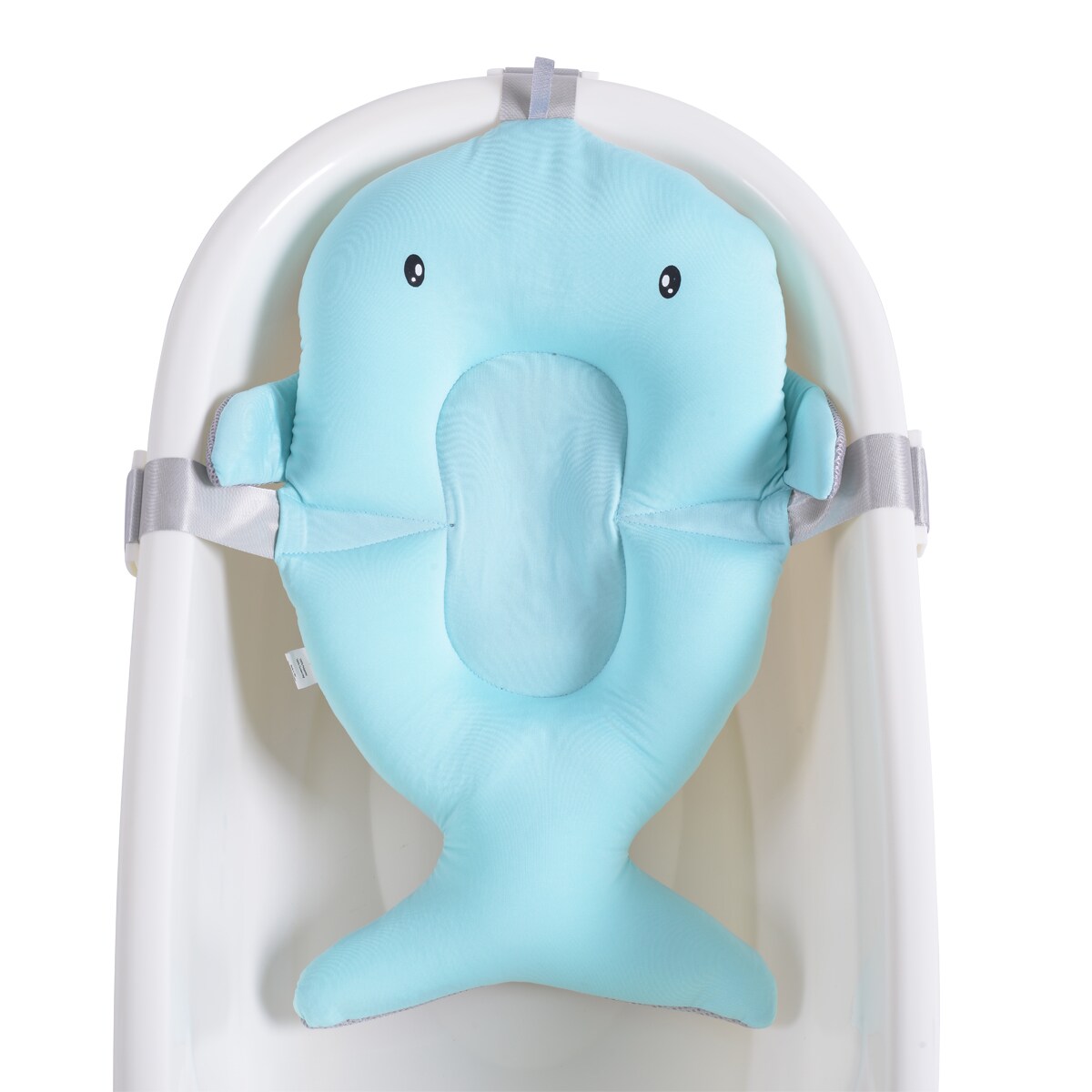 Cangaroo Babybadenetz Bailey Badekissen, Badeauflage, Kunststoff Clips ab Geburt blau