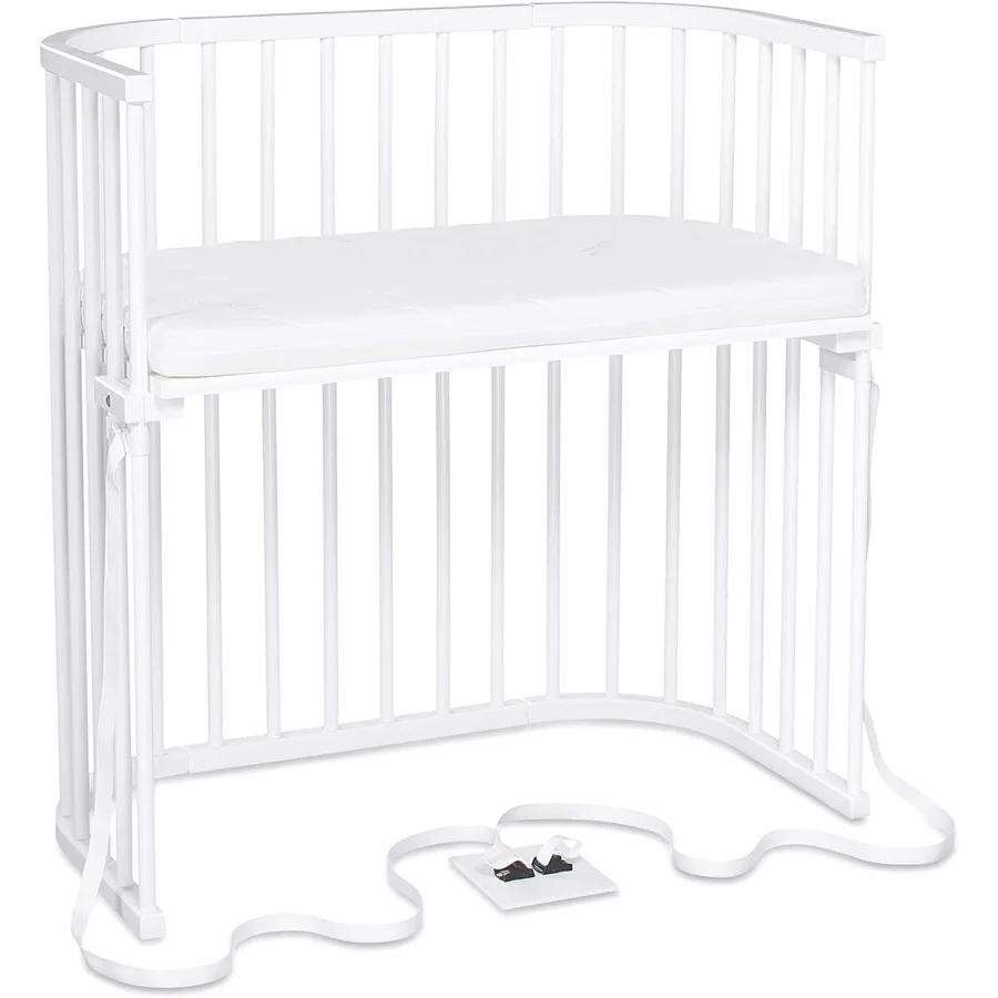 babybay Boxspring Beistellbett weiß mit Matratze Classic Cotton Soft