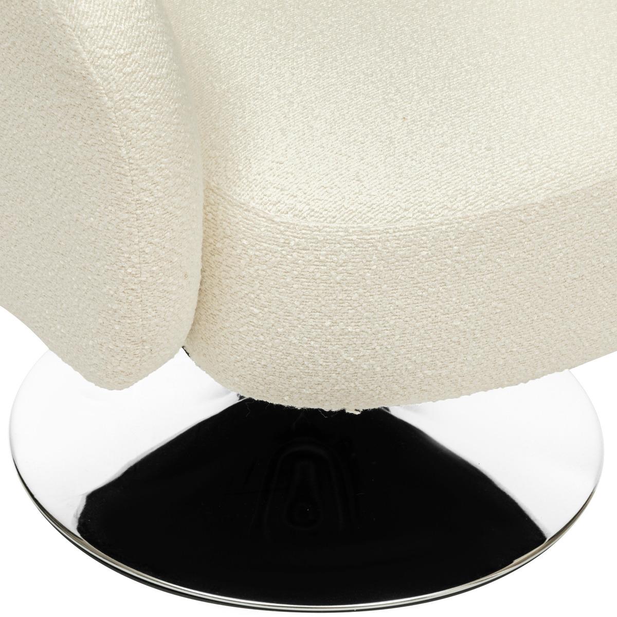 FAUTEUIL PIVOTANT BOUCLETTE EDITH BLANC