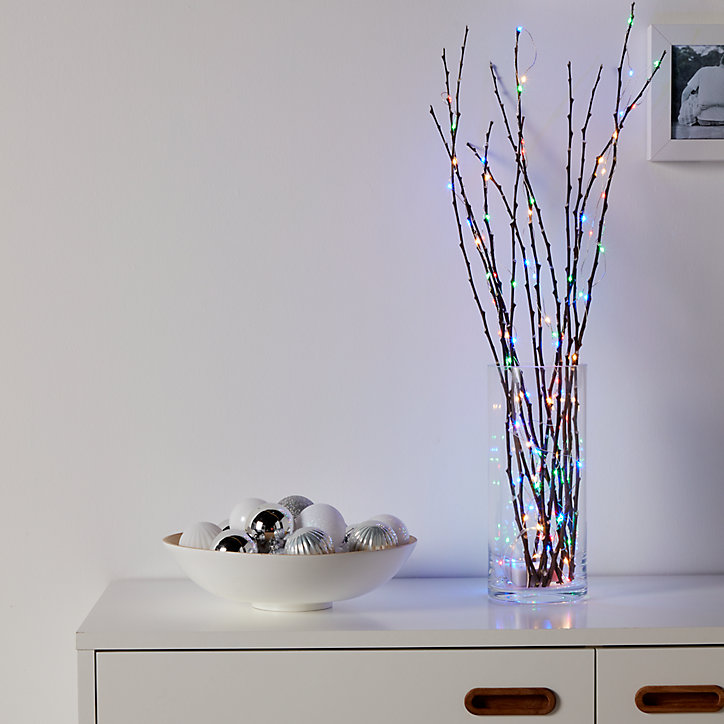 Guirlande lumineuse LED intérieure multicolore câble argenté 8 m