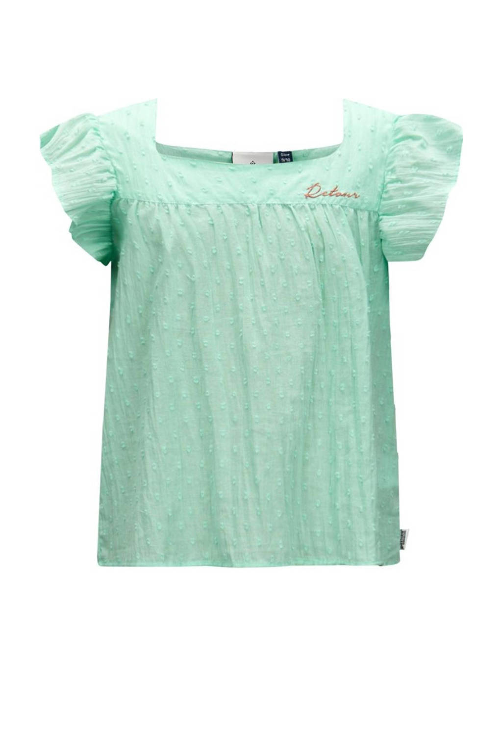 Retour Jeans top Isla met ruches mintgroen