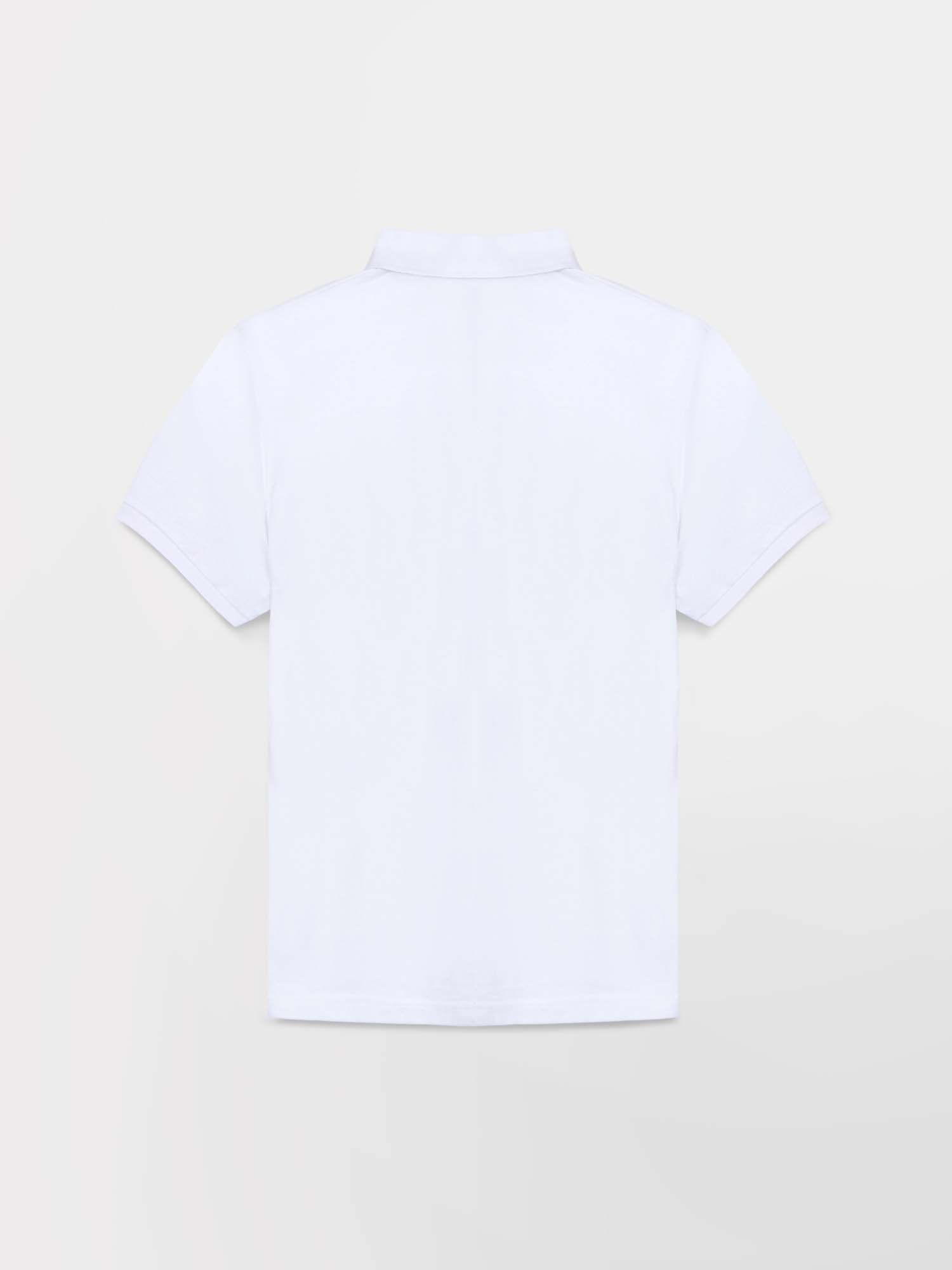 Polo Homme Coton Piqué Manches Courtes Blanc