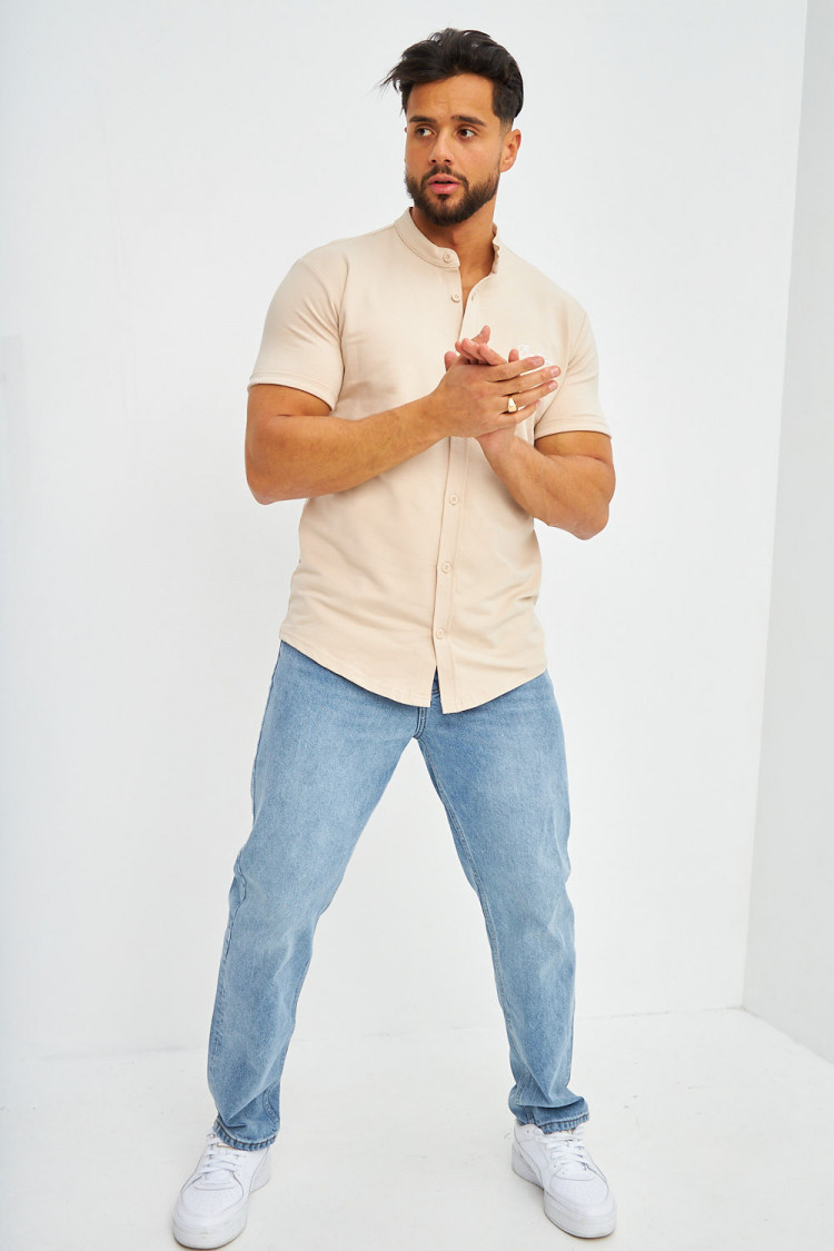 Chemise beige col officier Brentiny