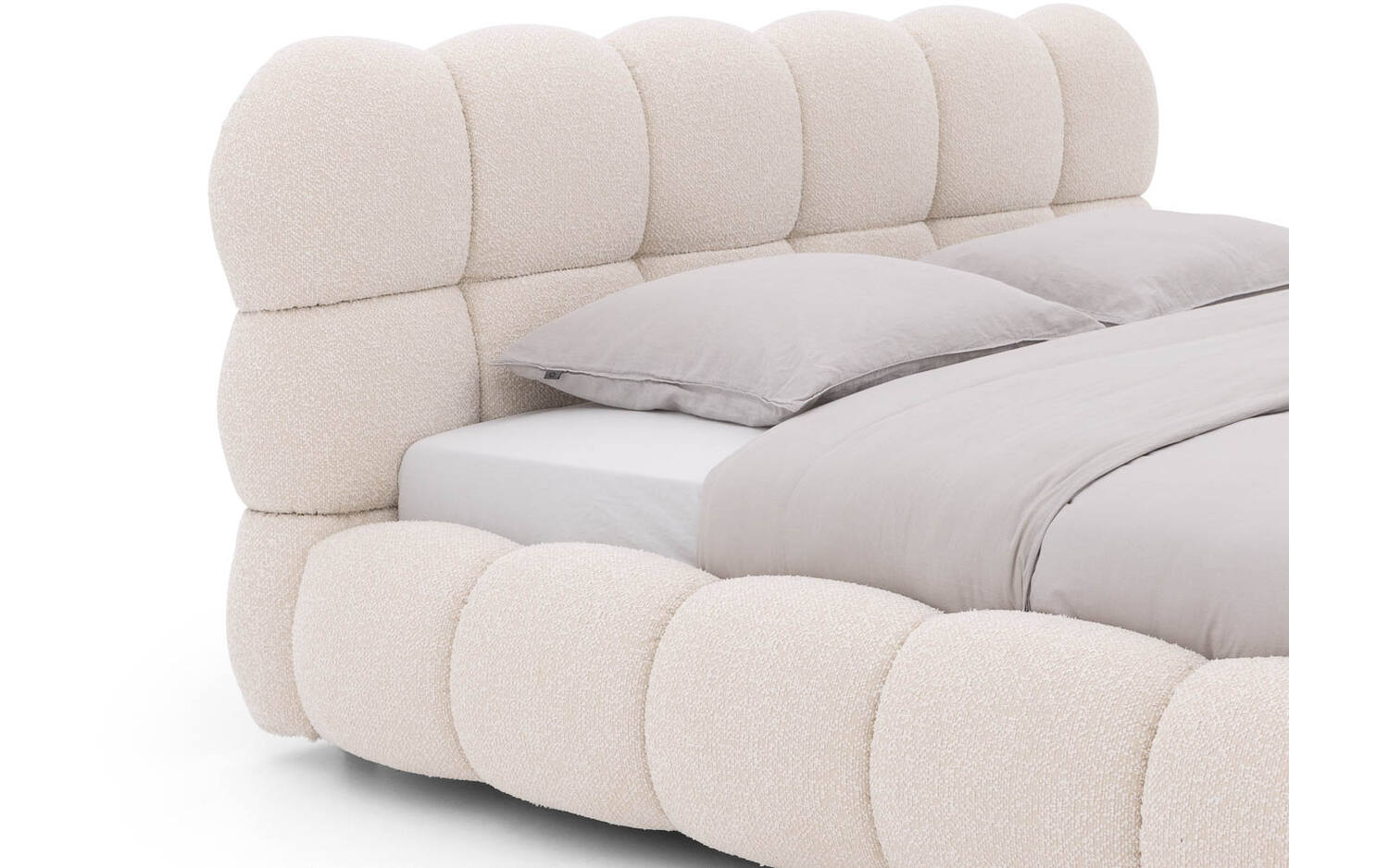 Goossens Gestoffeerd Bedframe Cloud - 140 x 200 - Ahenk 9851 beige -