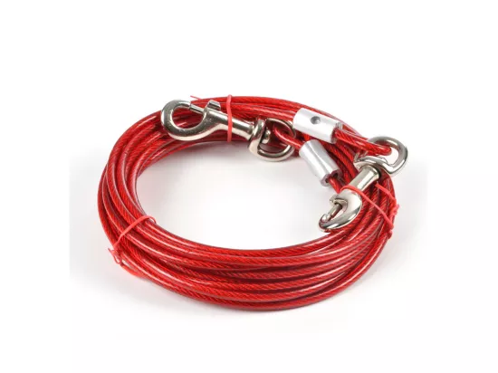 Câble d'attache en acier tréssé ultra résistant - Rouge - L 6 m x D 5mm