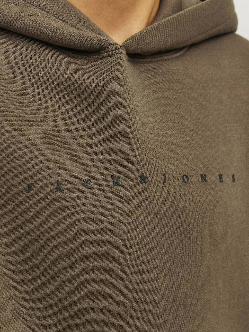 JACK & JONES hoodie JJESTAR met logo bruin