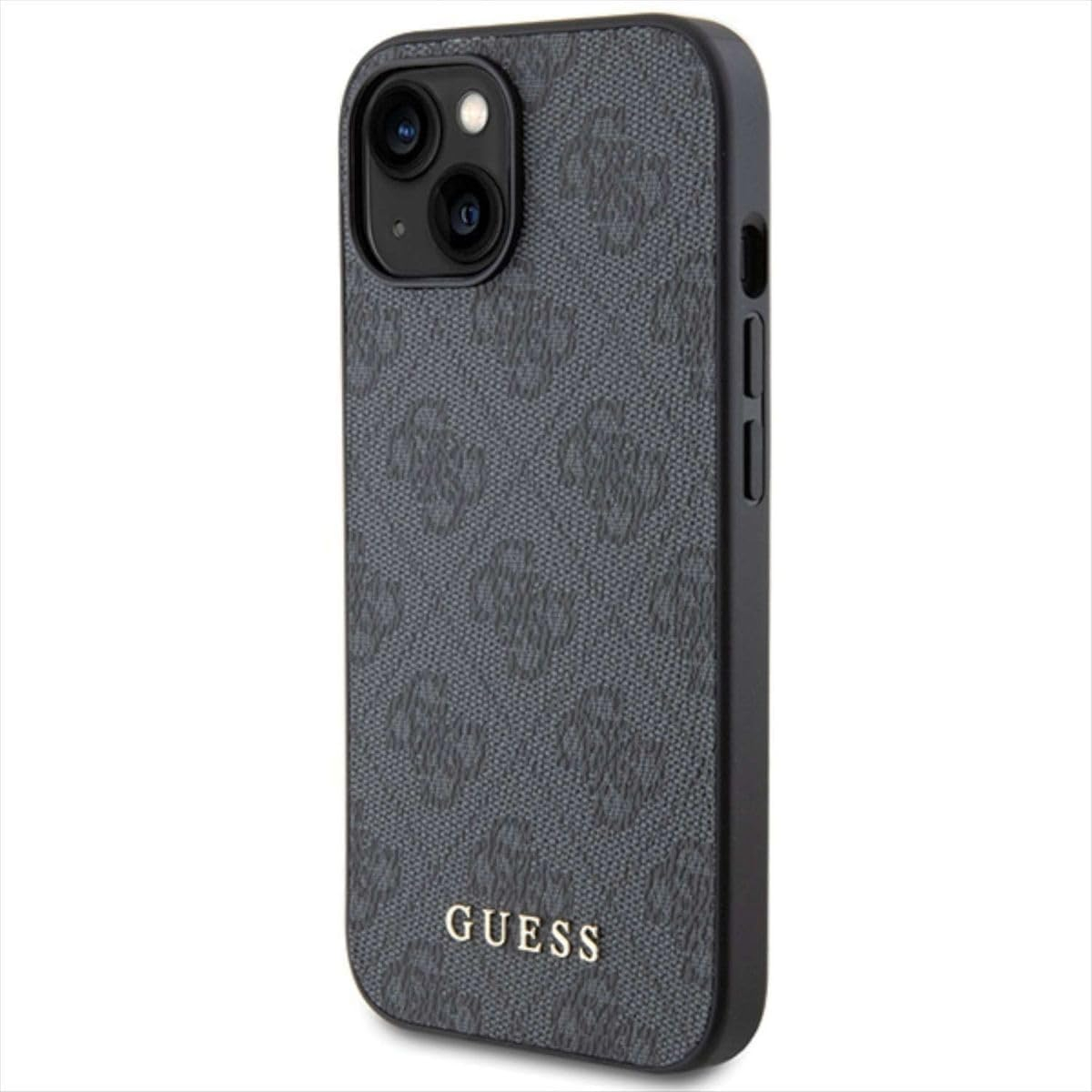 iPhone 15 Leder Hardcase Hülle 4G Metal Logo (GUHCP15SG4GFGR) - Schwarz