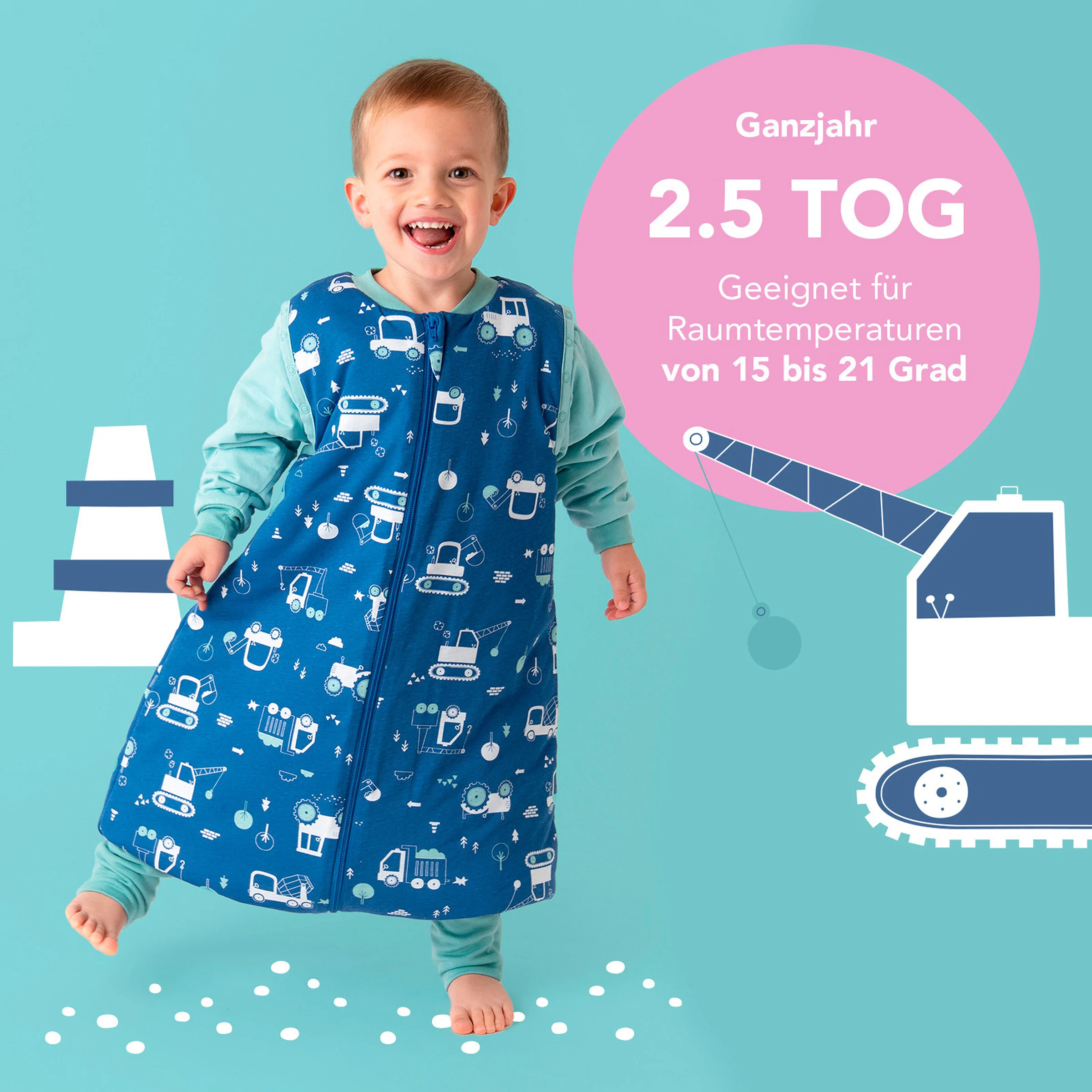 schlummersack Schlafsack mit Füßen 2.5 Tog Bagger