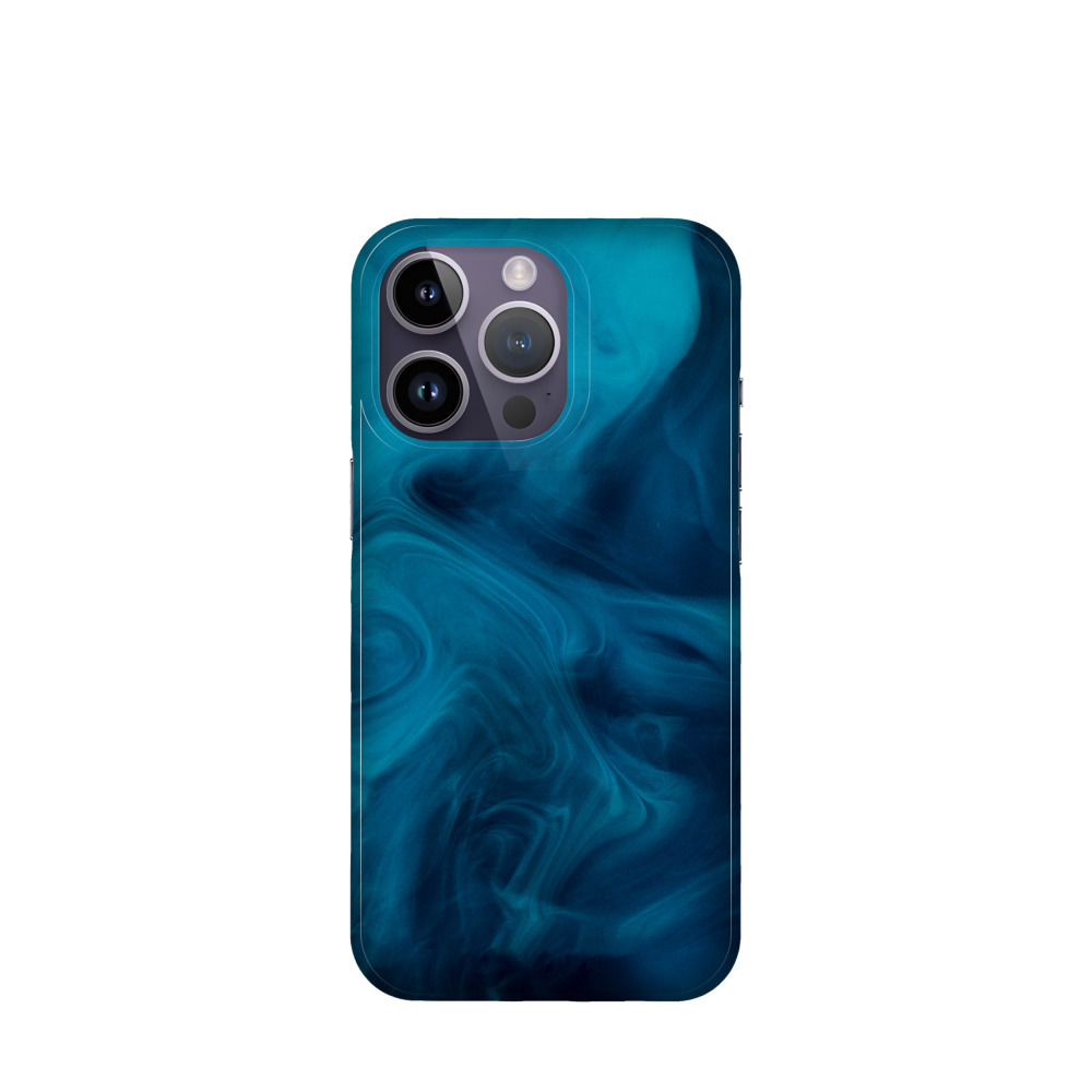 iPhone 14 Pro Kunststoff Hülle Mystic Marmor - Blau