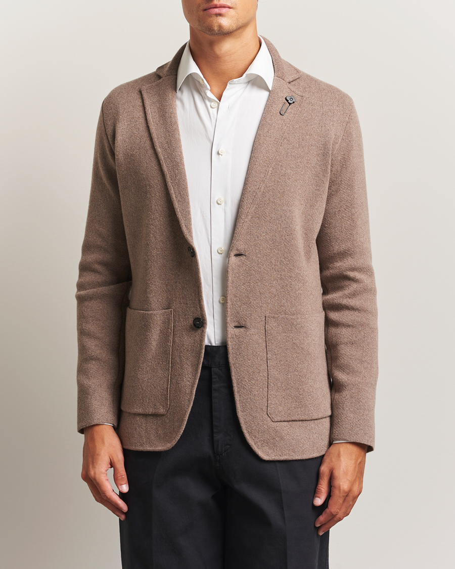 Lardini Knitted Wool Blazer Brown