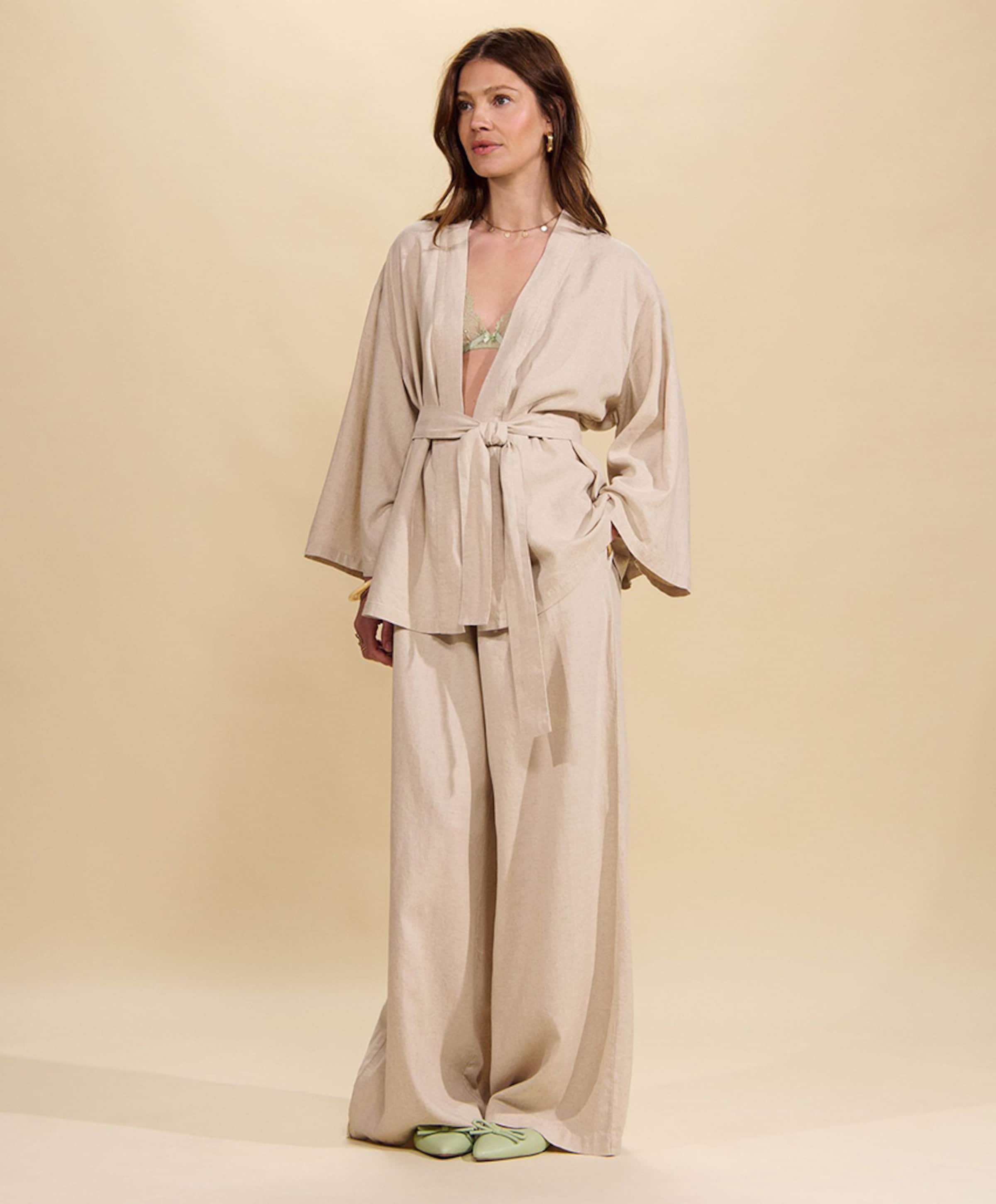 Essenza Dames pyjamabroek beige