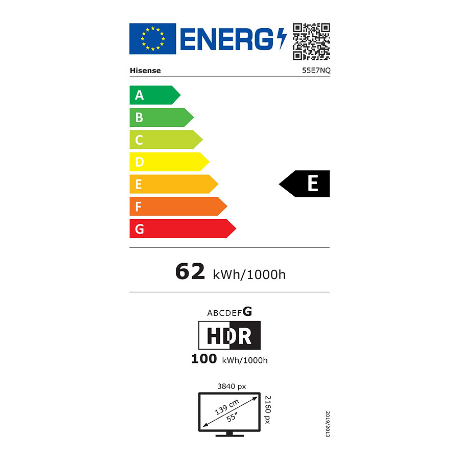 Hisense 55E7NQ - TV 4K UHD HDR - 139 cm