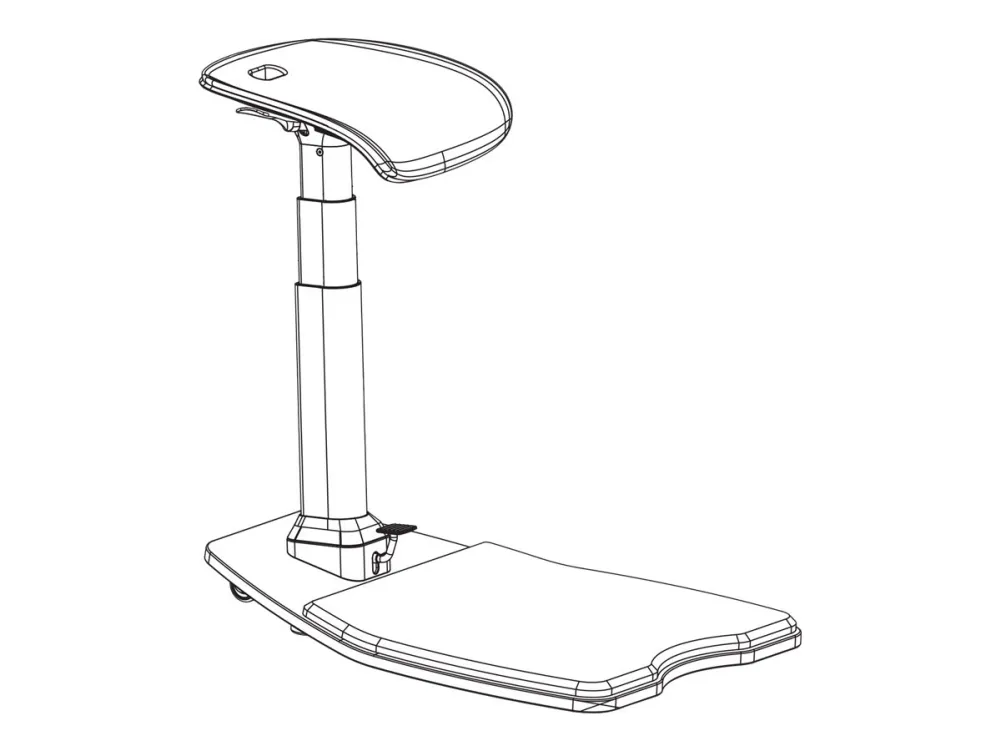 DELTACO Office Premium - Læretaburet - ergonomisk - kurvet kant - polyurethanskum - sort