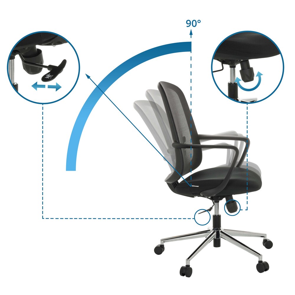 Home Office Bürostuhl SEDIOLO B Stoff/Netzstoff mit Armlehnen hjh OFFICE