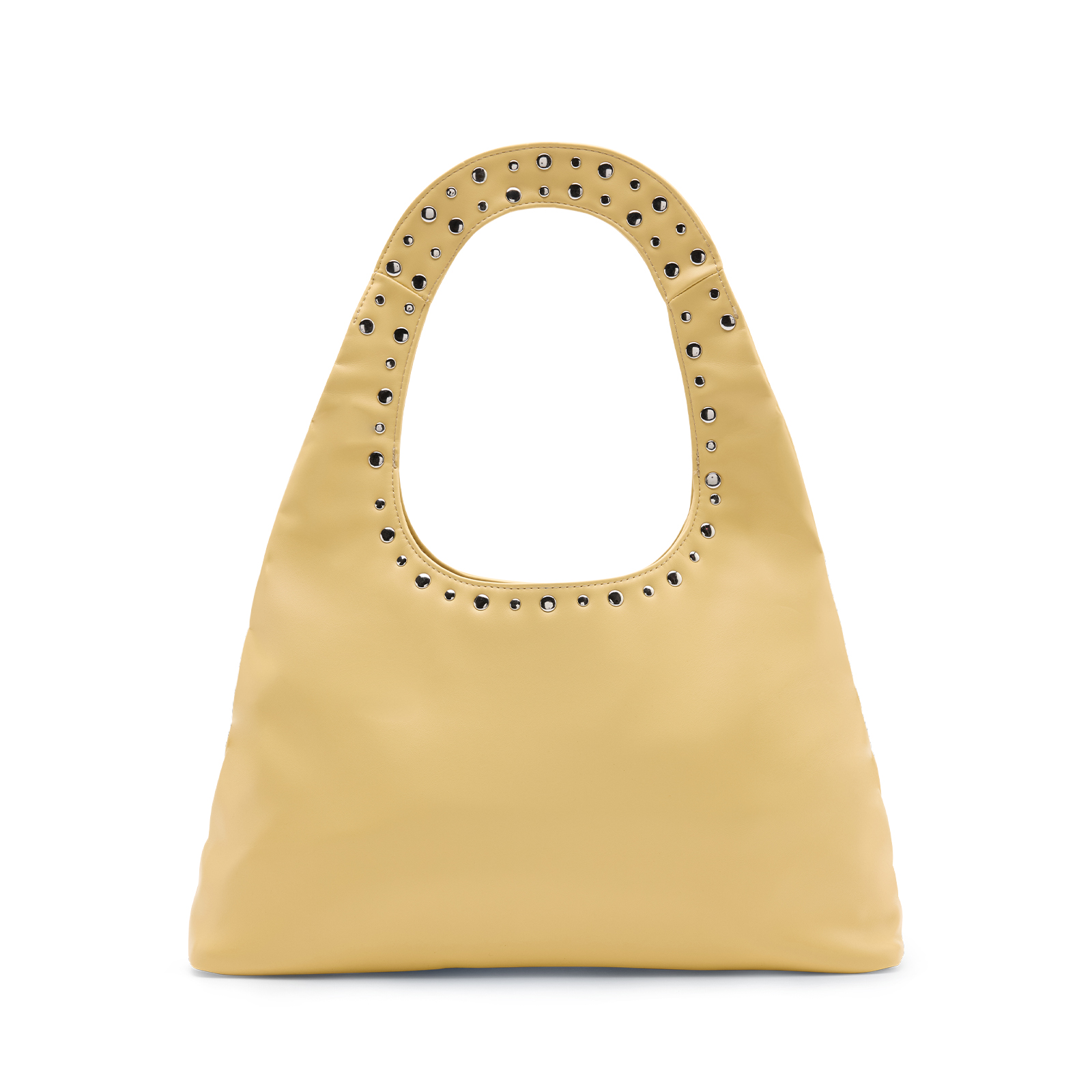 Gele handtas met zilveren studs