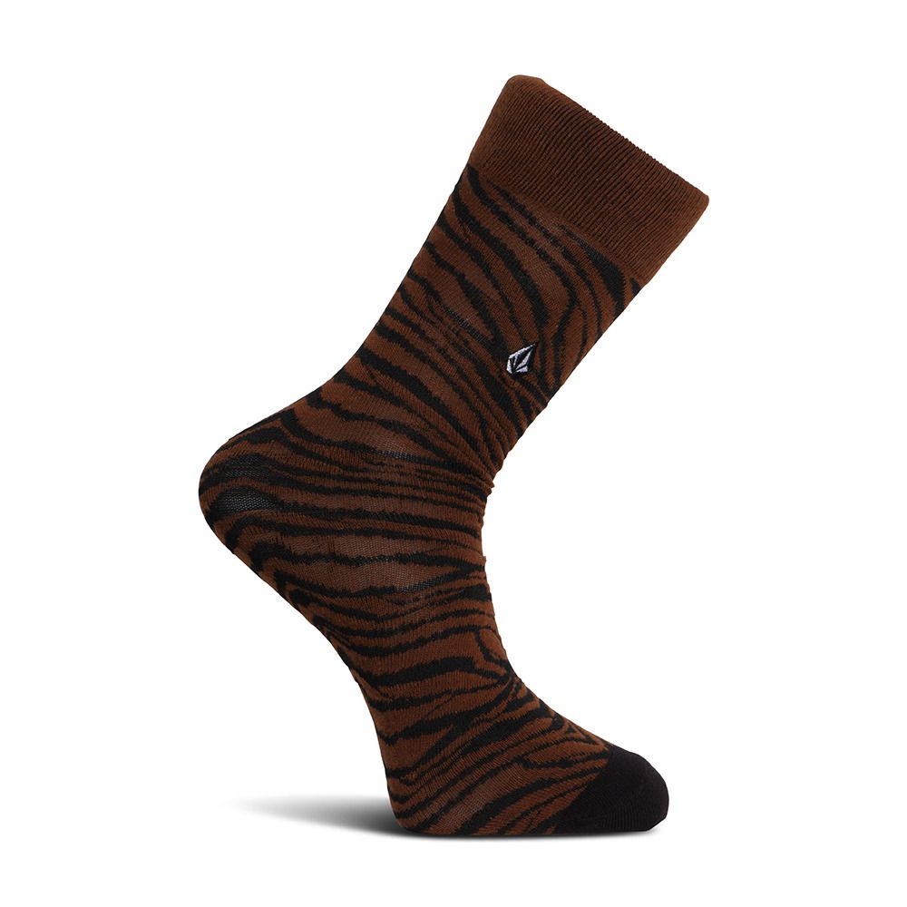 Volcom ZEBRA - Chaussettes Femme bitter chocolate