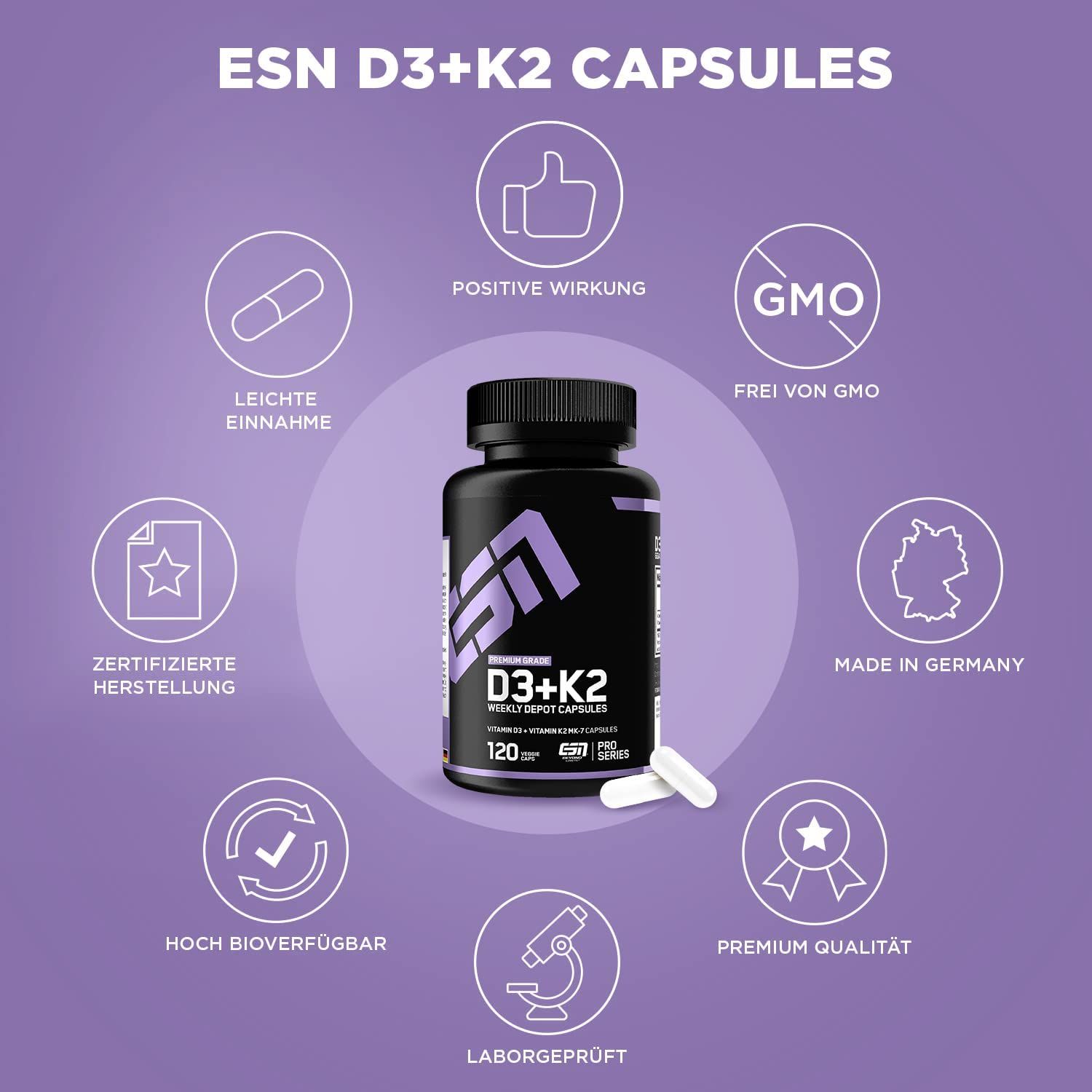 ESN Vitamin D3 + K2